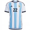 Camiseta de fútbol Argentina L. MARTINEZ 22 1ª equipación Copa Mundo 2022
